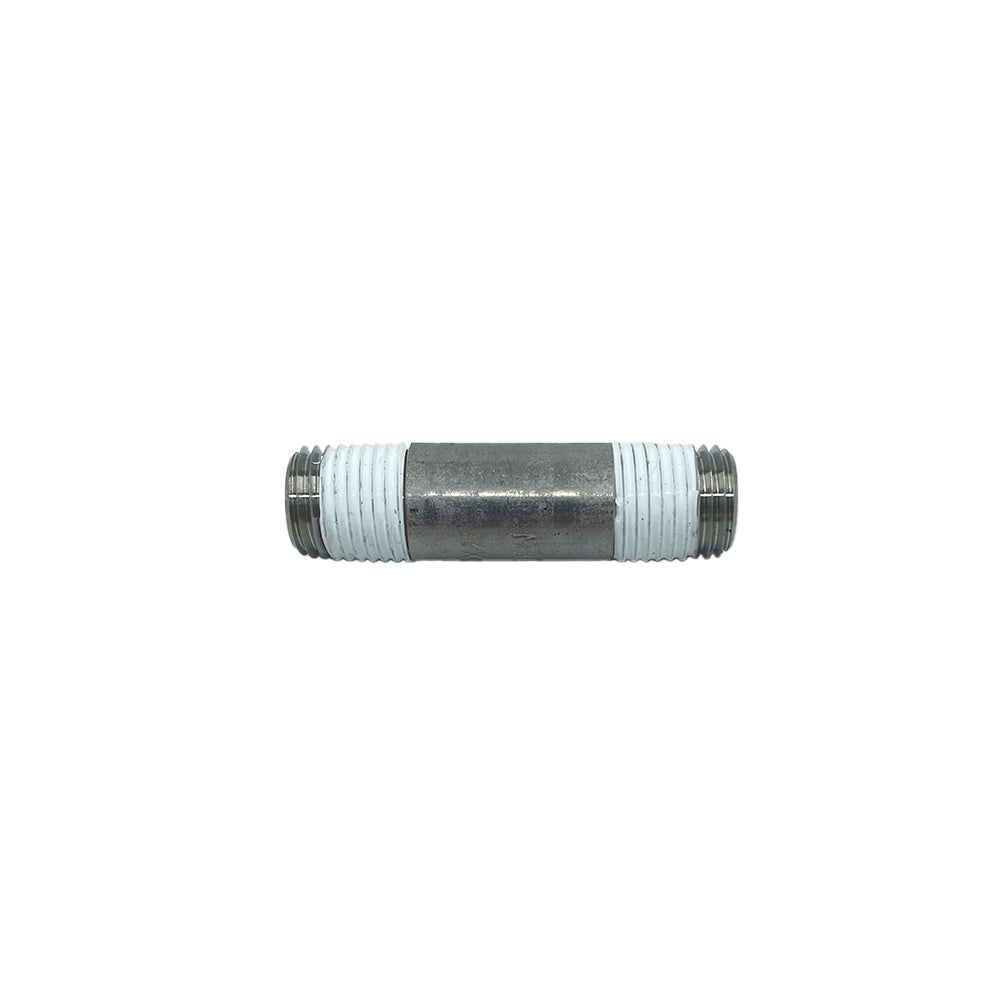 stainless steel pipe displayed on a white background