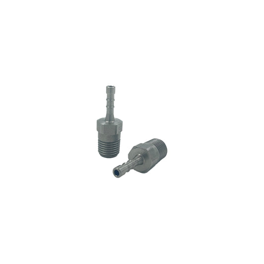 stainless steel hose attachments displayed on a white background