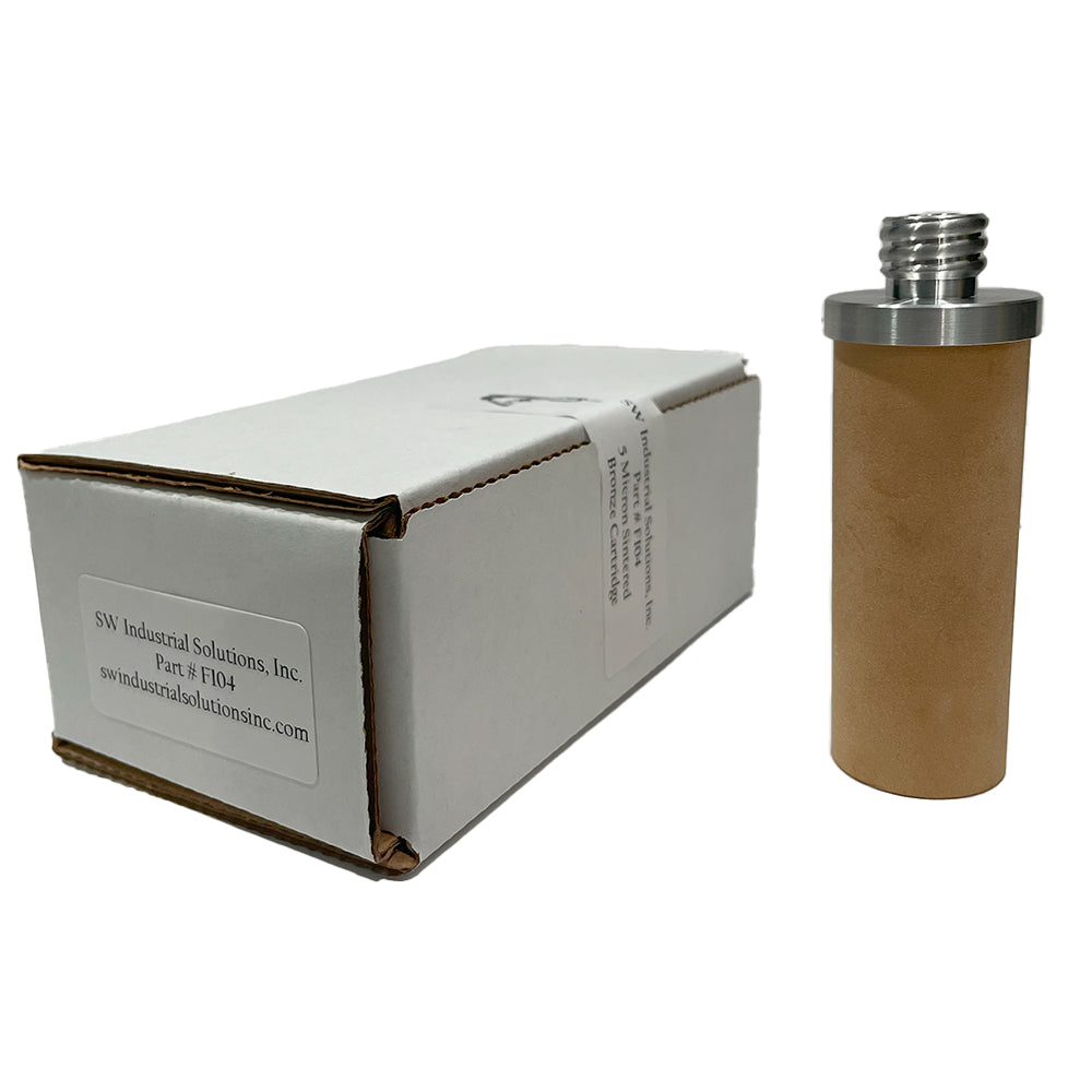 Cardboard box with a cylindrical bronze filter and silver top on a white background